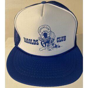 Harolds Club Reno Adjustable Snapback Trucker Hat Blue Cap